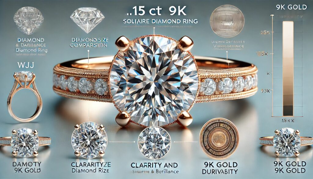 Key Features of the WJJ .15 ct 9K Solitaire Diamond Ring